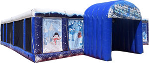 Ngoài trời bơm hơi khổng lồ giáng sinh tuyết Mê Cung <span class=keywords><strong>Inflatable</strong></span> MOONWALK tuyết mùa đông Mê Cung <span class=keywords><strong>Inflatable</strong></span> Mê Cung trở ngại cho trò chơi thể thao - Product Image 2