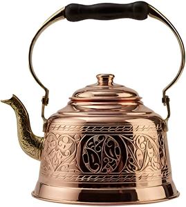 Tetera de calidad garantizada con acabado de cobre de estilo antiguo, tetera tradicional de estilo árabe para preparar té. - Product Image 5