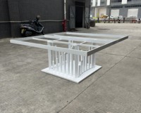 Base de Mesa de Metal Blanca de Estilo Industrial, Estructura de Mesa Cuadrada Moderna para Bodas, Banquetes, Hoteles, Personalizable