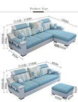 Canapé en Tissu Familial Nordique Grand Format pour Salon, Canapé Combinaison Moderne Simple Multi-Styles pour Appartement