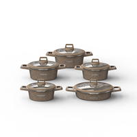 2024 nouveau design 10 pièces casserole coulée sous pression ustensiles de cuisine peu profonds ensemble dubaï vente chaude moins cher cuisinières