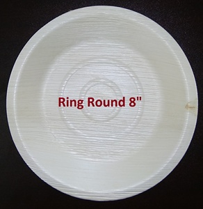 100% ensemble d'assiettes à vaisselle en feuille de palmier Areca biologique naturel motif de plante gravé biodégradable écologique pour l'éco-camping - Product Image 6