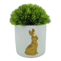 Bureau Maison Jardin Cuisine Décor Ciment Lapin De Pâques Mini Pot De Fleur Pots De Jardinière Artificielle