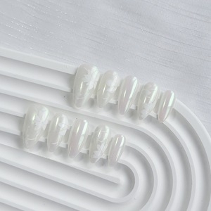 <span class=keywords><strong>Faux</strong></span> <span class=keywords><strong>Ongles</strong></span> de Luxe en Acrylique Rose, Motif Amande 3D, Design Français, Forme Cercueil Carré, Vente en Gros - Product Image 6
