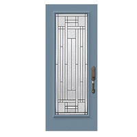 Portes d'entrée chinoises à bas prix, entièrement vitrées, en fibre de verre, pré-montées pour maisons