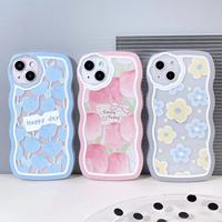 Coque de téléphone à motif de vague de fleur d'or de tourmaline Simple, étui de téléphone à motif de graffiti coloré créatif
