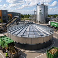 Digesteur anaérobie à haute efficacité de 5000 m³, type Schumann, sur mesure, avec réacteur automatique, sans soudure in situ, pour fumier d'élevage