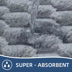 Tapis <span class=keywords><strong>de</strong></span> <span class=keywords><strong>bain</strong></span> en polyester couleur unie en gros - Tapis <span class=keywords><strong>de</strong></span> salle <span class=keywords><strong>de</strong></span> <span class=keywords><strong>bain</strong></span> épais, écologique, antidérapant à base granulaire, séchage rapide et absorbant pour la maison - Product Image 4
