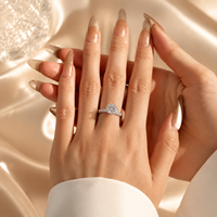 Bagues personnalisées en argent sterling 925 avec moissanite, pierre centrale taille radiant, luxe élégant, bague de fiançailles pour femme, bijoux de mariage