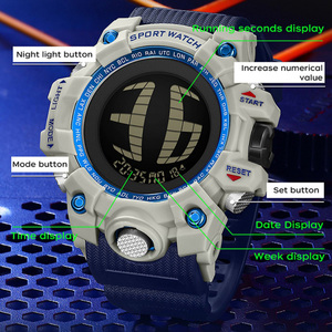 Montre numérique multifonctionnelle pour étudiants SANDA 2200 avec grands chiffres, étanche, compte à rebours, montre de sport d'extérieur - Product Image 5