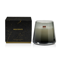 Bougie parfumée Mescente de luxe personnalisée unique en verre avec couvercle et boîte cadeau