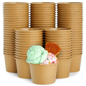 Paper Ice Cream Cups - 500-Count 12Oz Disposable Dessert Bowls For Hot Or Cold Food 12-Ounce Party Supplies Treat