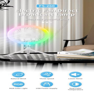 Anillo de Luz LED de Escritorio al por Mayor con Ventilador RGB y Soporte para Teléfono Móvil para Maquillaje, Belleza y Vlogs - Product Image 3