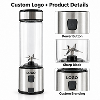 Mixeur portable rechargeable USB en acier inoxydable de qualité supérieure, pour smoothies, avec fonction jus en un clic, idéal pour la maison, la cuisine, les voyages et le bureau