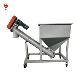 DZJX Food Grade Helix Conveyor Screw With Hopper Pipe Stainless Steel Auger Conveyer 120M