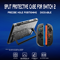 Carcasa de PC de Alta Claridad y Agarre de TPU con Textura de Diamante Acoplable (Izquierda/Derecha) para Accesorios de Juego Nintendo Switch 2
