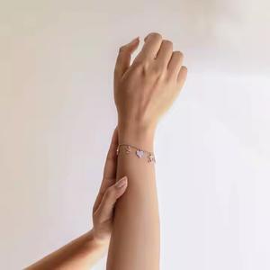 18K Yellow Gold Classic Many <b>Charms</b> Moissanite Lab Grown Diamond Tennis Bracelet Birthday Gift - Product Image 3