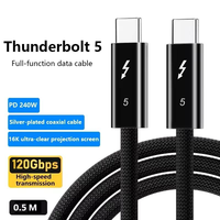 Câble Thunderbolt 5 USB-C 5.0 Chargeur de données 80 Gbps PD 240 W Affichage vidéo 16K UHD