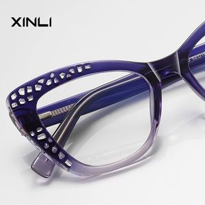 Gafas de Computadora para Mujer XINLINew Design 2183 con Marco Hueco con Patrón Animal, Degradado, TR90, para Rostro Grande - Product Image 2