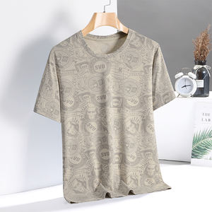 Camiseta de moda para parejas, estilo coreano, cuello redondo, informal, de manga corta, con estampado de tendencia de color, talla grande, novedad de verano 2025. - Product Image 3