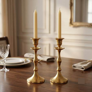 Ensemble de chandeliers élégants en laiton, style vintage, pour table à manger, centre de table de mariage, décoration festive - Product Image 1