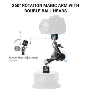 Bras magique de 7 pouces Bras de friction magique extensible réglable et équipé d'un siège de chaussure chauffant Vis de trépied de 1/4 pouces - Product Image 2