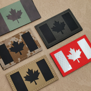 Bandera de país de Canadá, tela reflectante láser, Parche de bandera láser de nailon, pegatina de uniforme táctico, parche IR reflectante - Product Image 4