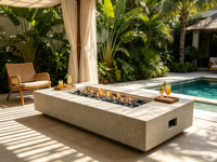 Brasero en béton pour extérieur, foyer pour patio, jardin, design moderne résistant aux intempéries pour la vie en plein air