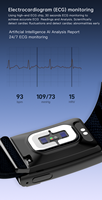 Bracelet intelligent W11, moniteur ECG, pression d'oxygène, fréquence cardiaque, moniteur de fréquence cardiaque variable (HRV), écran TFT, silicone, modes sportifs multiples, étanche 5ATM+IPX-6, montre intelligente