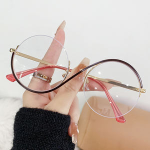 하이 퀄리티 새로운 유행 라운드 하프 프레임 광 변색 돋보기 소재 안티 블루 라이트 광전 렌즈 - Product Image 3