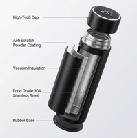 Bouteille d'eau isotherme en acier inoxydable de 500 ml avec affichage de la température LED intelligent, double paroi, anti-fuite, tasse de voyage thermos