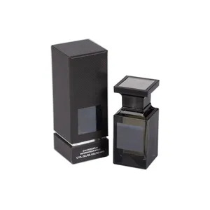 customized luxury black package 50ml perfume bottle with box packaging