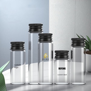Venta al por mayor logotipo personalizado transparente vacío diámetro 22mm 5ml 10ml 20ml 30ml botella de tubo de vidrio con tapa de aluminio de tornillo negro - Product Image 1