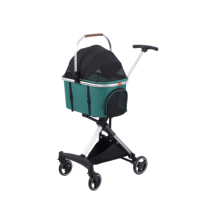 Poussette de voyage pour chien, réglable et étanche, à 4 roues, légère, pliable, avec support détachable
