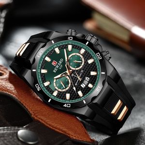 Montre homme REWARD RD83008M, étanche, chronographe lumineux, date, bracelet en silicone, quartz. - Product Image 2
