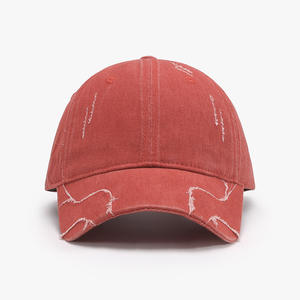 Casquette de baseball extérieure en coton lavé brodé casquette vintage en détresse casquette de baseball effilochée pour hommes - Product Image 5