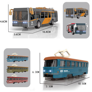 Modellino in Metallo di <span class=keywords><strong>Tram</strong></span> e Treno Russo Apribile con Luci e Musica, Funzione Pull-Back - Product Image 2