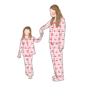 Venta al por mayor de moda de China patrón de frutas de moda pijama <span class=keywords><strong>conjunto</strong></span> de bebés <span class=keywords><strong>y</strong></span> mamá estilo casual - Product Image 3