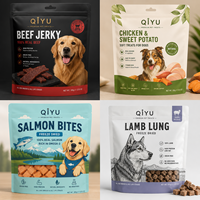 Sachet d'emballage personnalisé haut de gamme pour friandises pour animaux de compagnie, pochette refermable pour collations pour chiens, emballage souple imprimé mat