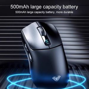 เมาส์เกมมิ่งไร้สาย AULA SC580 3D Ergonomic LED Backlit 10000 DPI แบบสามโหมด ชาร์จได้ สำหรับสำนักงานและเล่นเกม ใช้พอร์ต USB - Product Image 5