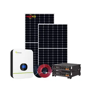 Nuuko 1kw 3kw 5kw 6kw 8kw 10kw 15kw solar panel energy commercial system Complete Kit Price of 5kw Hybrid solar inverter