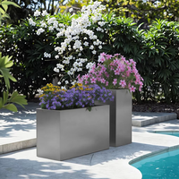Pots de fleurs carrés en acier galvanisé avec revêtement en poudre, sur mesure, pour la maison et l'extérieur, vente en gros