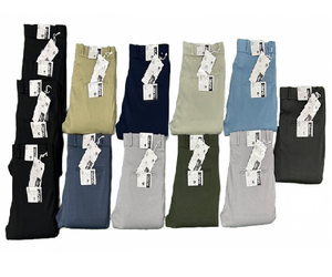 Pantalones formales de algodón para hombre, pantalones elásticos Polofit con cintura media, diseño de sarga de palomitas de maíz liso, diseño formal ajustado - Product Image 1