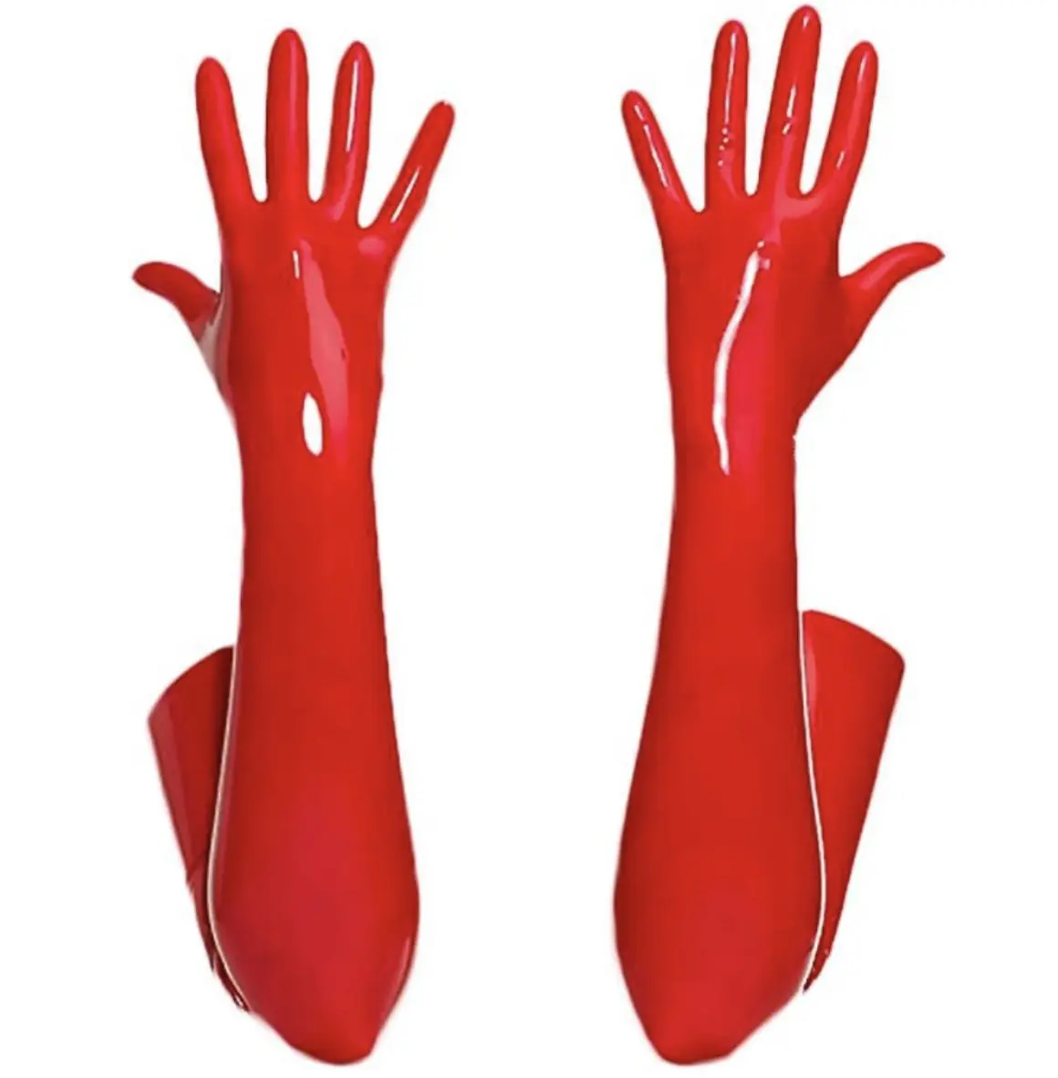 Yeni tasarım moda Punk bayanlar parlak deri eldiven uzun kollu seksi dans eldivenleri