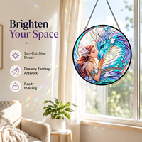 Attrape-soleil Xinhangchen Dragon Fée Art Déco 20 cm en verre teinté, écologique, décoration d'intérieur, cadeau pour mariage et fête