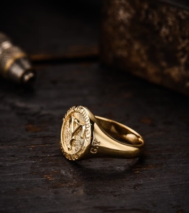 Bagues Chevalières Classiques pour Hommes, Plaqué Or 18K, Bagues de Mode pour Anniversaire et Fête - Product Image 2