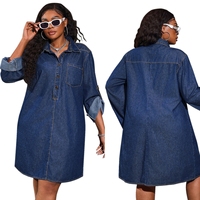 Robes en jean pour femmes grandes tailles, style décontracté sans bretelles, couleur unie, boutonnée, nouvelle collection, par des fabricants de vêtements.