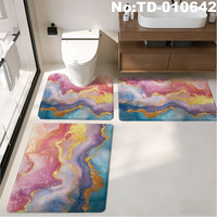 Ensemble de tapis de bain en mousse PVC imperméable et antidérapant avec motif de Noël personnalisé, conception de Noël sur mesure, collection de 3 tapis de salle de bain