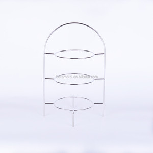 Présentoir à collations à 3 niveaux en acier inoxydable Support de thé de l'après-midi Support personnalisé pour muffins, biscuits et pains - Product Image 3