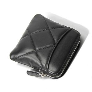 Small Minimalist Unisex Genuine Leather Credit Card Holder Front Back Pockets <b>Pouch</b> Change Cash Organizer Slot Zip Closure - Product Image 3